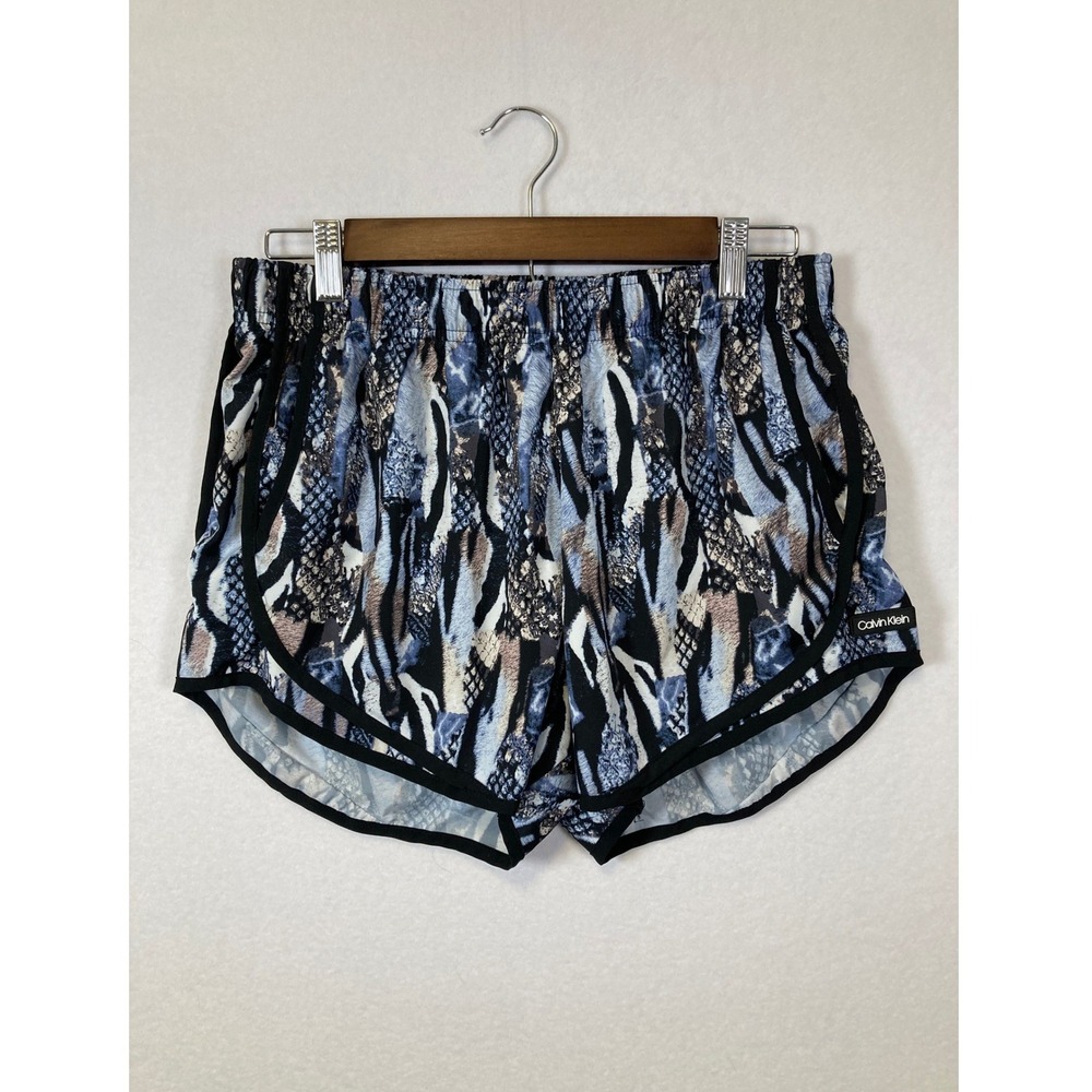 Calvin Klein Performance Womens Blue Animal Print Running‎ Shorts Medium